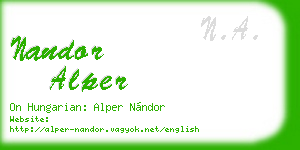 nandor alper business card
